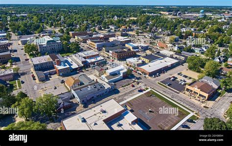 Aerial of rural suburban america town Stock Photo - Alamy