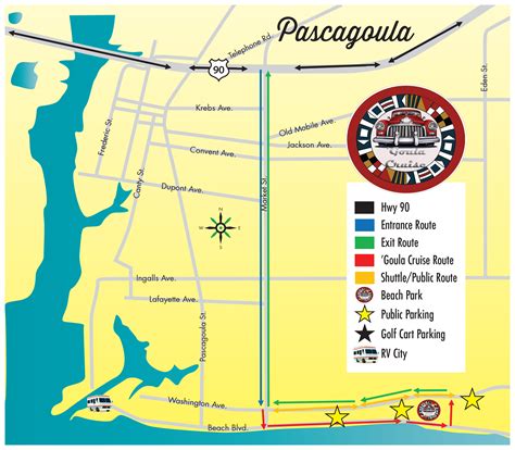 Map Pascagoula | Cruisin' The Coast