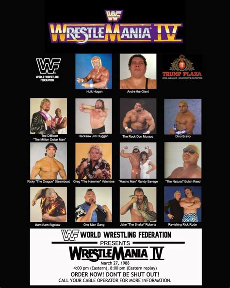 Wrestlemania IV Poster | Macho man randy savage, Jake the snake roberts ...