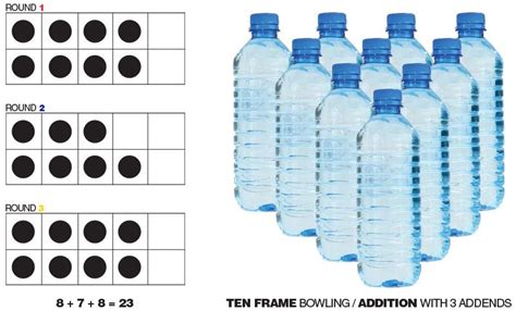 10 frame bowling Preschool Math, Kindergarten Math, Teaching Math, Maths, Math Addition ...