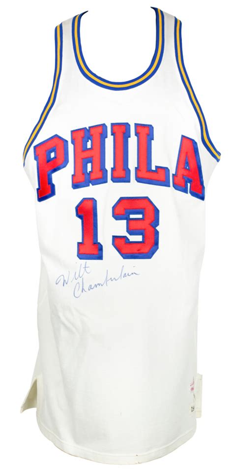 Wilt Chamberlain Signed 76ers Mitchell & Ness Jersey (Beckett LOA ...