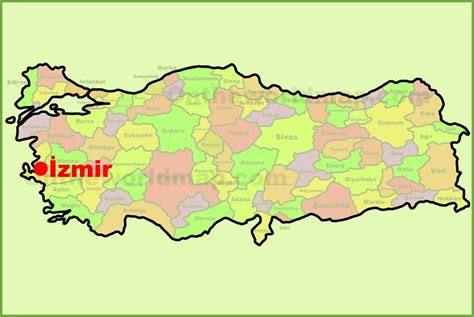 İzmir location on the Turkey Map