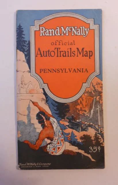 VINTAGE 1925 RAND McNally Official Auto Trails Map Pennsylvania $16.99 - PicClick