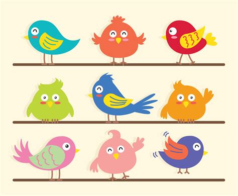 Bird Clipart Set Vector Art & Graphics | freevector.com