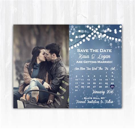 Winter Save the Date Magnet or Card DIY PRINTABLE Digital File or Print extra Winter Wedding ...