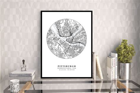 Pittsburgh Printable Map Pittsburgh Map Poster Pittsburgh - Etsy