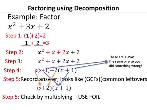 PPT - Math 9 Factoring using Decomposition PowerPoint Presentation ...