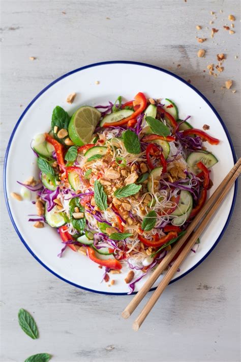 Asian vermicelli salad with peanuts - Lazy Cat Kitchen