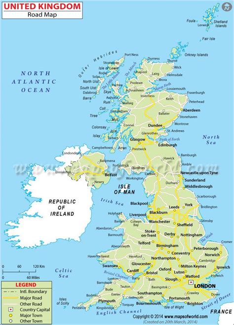 Great Britain map - Detailed map of Great Britain (Northern Europe - Europe)