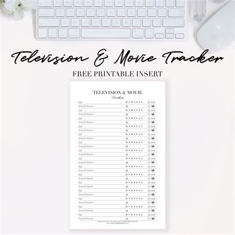 FREE Television & Movie Tracker Printable Planner Insert - Strange & Charmed