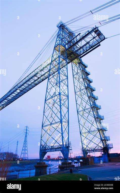 Transporter Bridge Newport Gwent Wales at twilight Stock Photo - Alamy