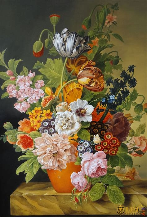 Paintings with Beautiful Flower Arrangements in a Vase | LeoSystem.art