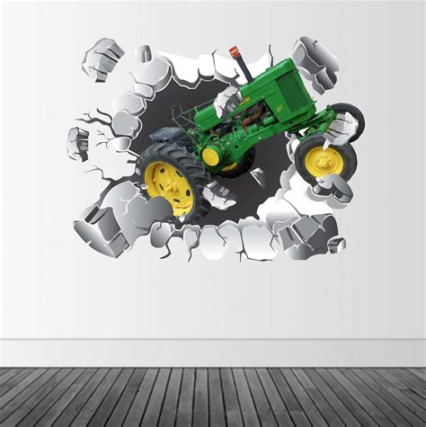 Green Tractor Wall Decal, Tractor Decal, Busting Wall Decal, Infinite ...