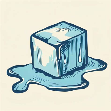 Vintage style drawing of a ice cube | Freelancer