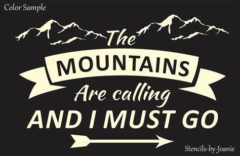 Joanie Stencil Mountains Calling I Must Go Cabin Lodge Porch Love Outdoor Sign | eBay Sign ...