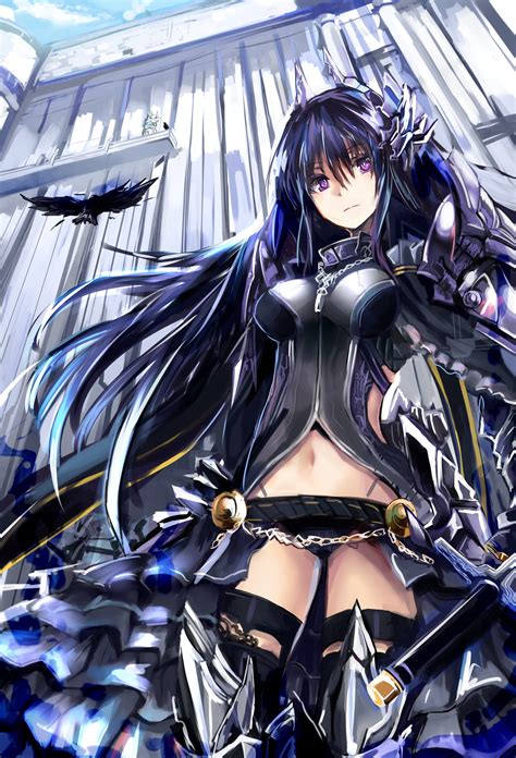 1364x768 resolution | female anime character wallpaper, anime girls, armor, knee-highs, corset ...