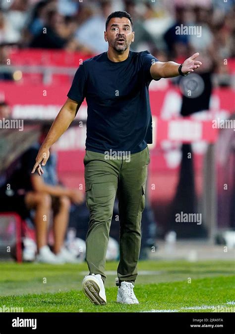 Girona FC manager Miguel Angel Sanchez Michel during the La Liga match ...