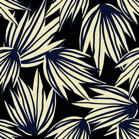 Hand drawn simple leaves seamless pattern. Contemporary leaf fabric textile design. 5674404 ...