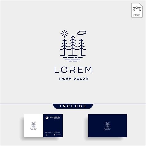 Forest Logo Vector line design landscape symbol 2472610 Vector Art at ...