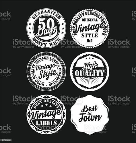 Black And White Vintage Labels Collection Stock Illustration - Download Image Now - Bean, Cafe ...