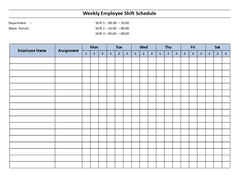 Employee Lunch Break Schedule Template ~ Excel Templates