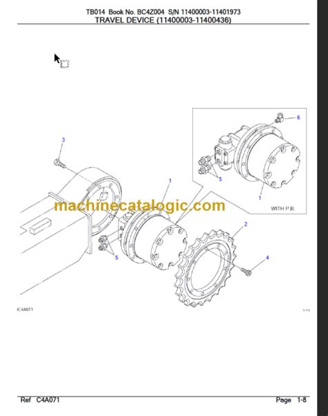 TAKEUCHI TB014 Compact Excavator Parts Manual – Machine Catalogic