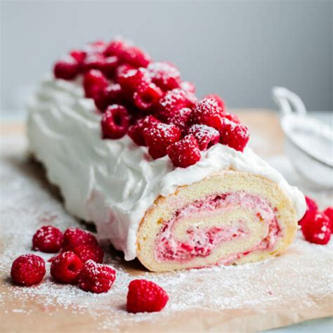 Raspberry Roll Cake - A Beautiful Plate