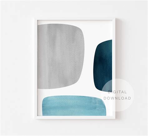 Abstract Blue Art, Geometric Art, Printable Wall Art, Minimal Art, Navy ...