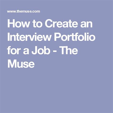 How to Create an Interview Portfolio for a Job | Interview portfolio, Job interview tips, Interview