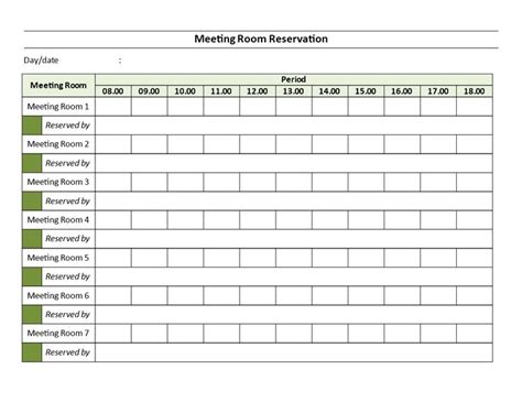 Meeting Rooms Reservation sheet - Are you managing several meeting ...