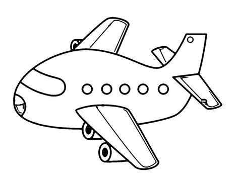 Cute Aeroplane Coloring Page - Free Printable Coloring Pages for Kids