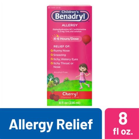 Children's Benadryl Allergy Liquid, 8 fl oz - King Soopers