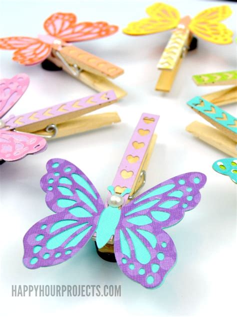 Butterfly Clothespin Magnets - Happy Hour Projects