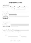 Fillable Credit Card Authorization Form printable pdf download