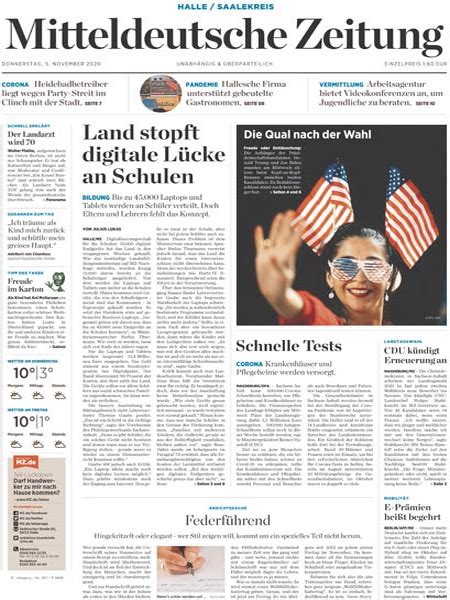 Mitteldeutsche Zeitung - 05.11.20 » Download PDF magazines - Deutsch Magazines Commumity!