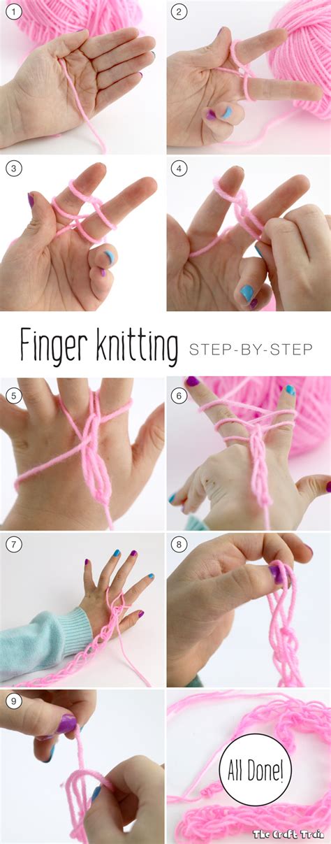 Finger knitting for kids - The Craft Train