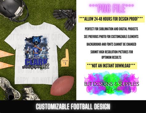 Custom Football Design, Custom Football PNG, Football Sublimation ...