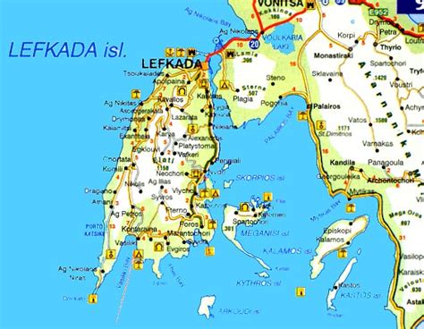 Lefkada Beaches Maps