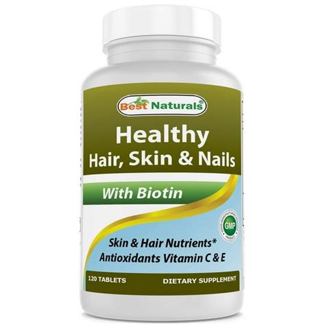 Best Naturals Hair Skin and Nails Vitamins with biotin 120 Tablets - Walmart.com - Walmart.com