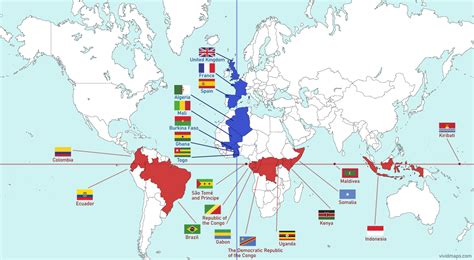 Countries that lie on the Equator and Countries that lie on the Prime Meridian - Vivid Maps