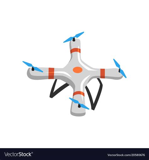 Flying quadrocopter cartoon icon drone Royalty Free Vector