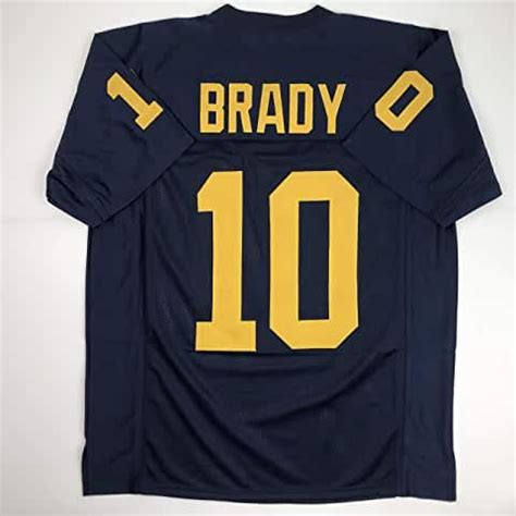 Unsigned Tom Brady Michigan Blue Custom Stitched College Football ...