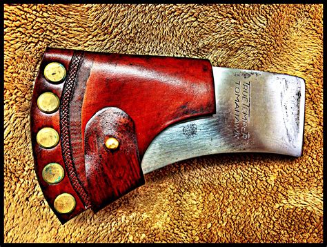 True Temper Tomahawk Leather Axe Sheath by John Black | Axe sheath, Axe, Hand tooled leather