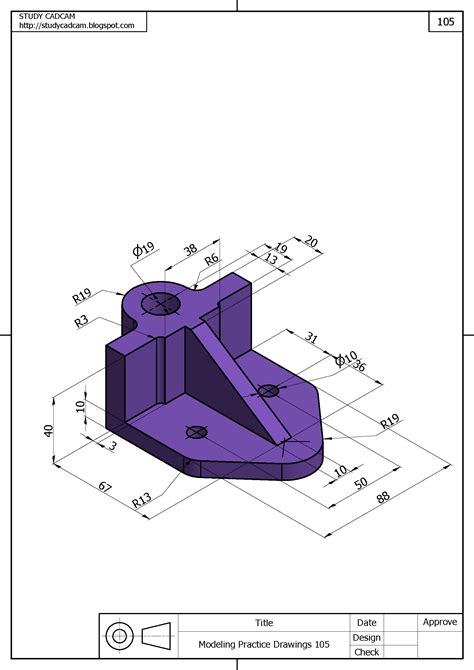 Isometric Drawing Exercises, Autocad Isometric Drawing, Mechanical Engineering Design ...