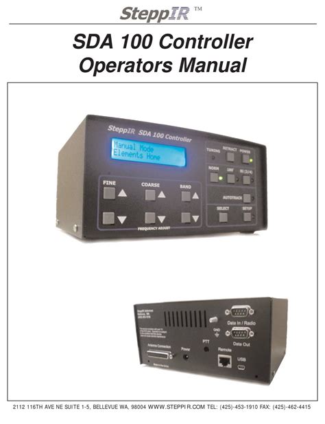 STEPPIR SDA 100 CONTROLLER OPERATOR'S MANUAL | ManualsLib