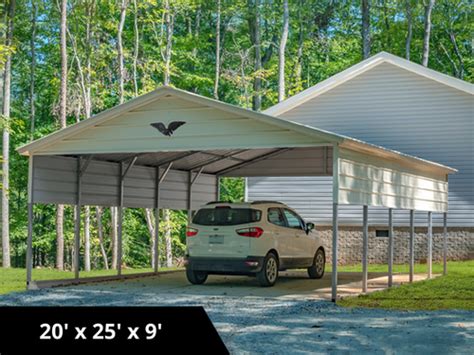 Practical 2 Car Vertical Roof Metal Carport Heavy Duty Galvanized Steel | Legacy Carports