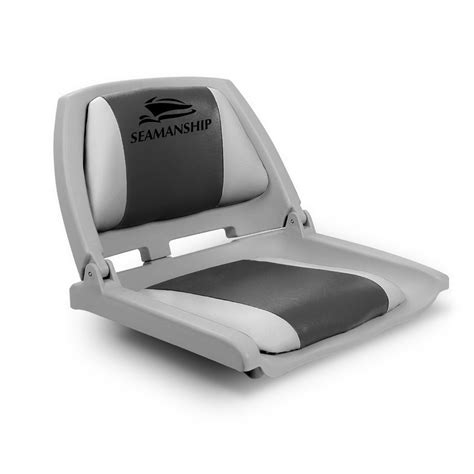 Seamanship Folding Swivel Boat Seat - Grey & Charcoal