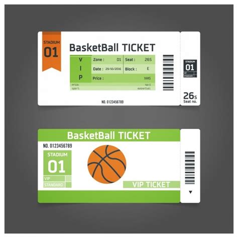 Free Vector | Basketball match ticket template