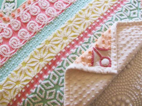 BABY CANDY CHEVRONS custom order quilt | Chenille quilt, Geometric ...