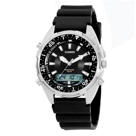 Casio Men's Analog/ Digital Diver Black Resin Watch - 13088259 - Overstock.com Shopping - Big ...